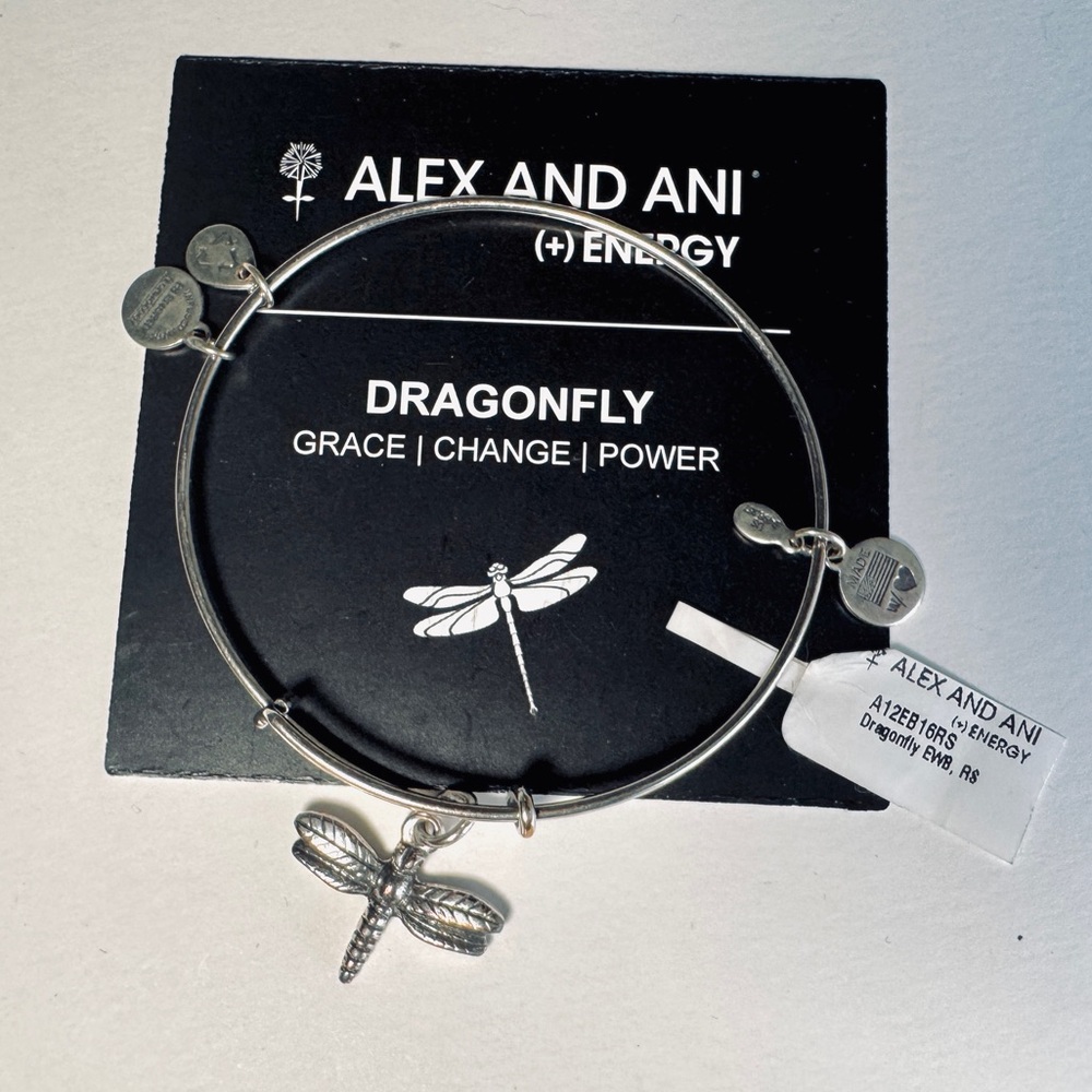 Alex and Ani Silver Dragonfly Bangle Bracelet